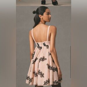 Anthropologie mini square neck tulle mini dress